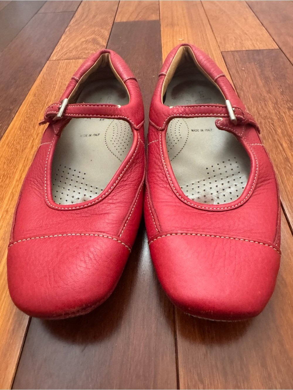Prada Red Leather Driving Shoe Mary Jane Loafers